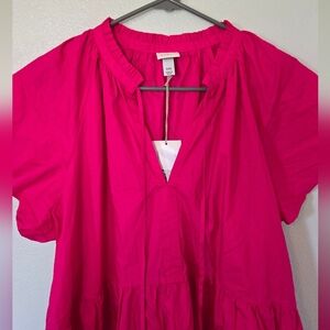 A New Day | NWT Bright Pink Baby Doll Dress Size XXL